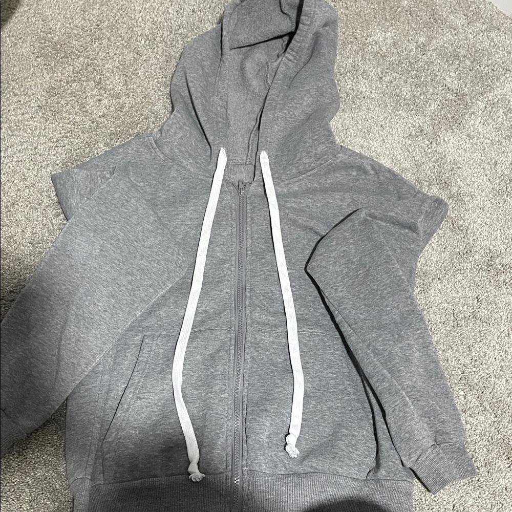 SHEIN Gray Zip-Up Hoodie